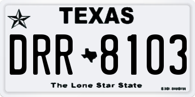 TX license plate DRR8103