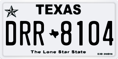 TX license plate DRR8104