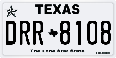 TX license plate DRR8108
