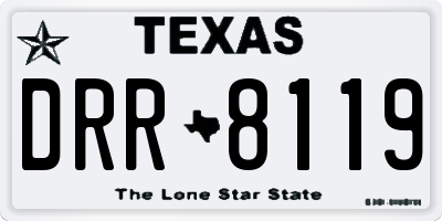 TX license plate DRR8119