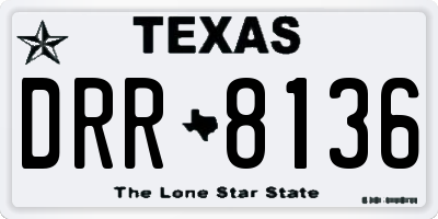 TX license plate DRR8136
