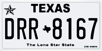 TX license plate DRR8167