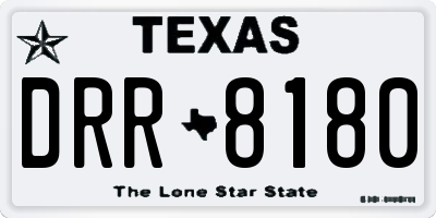 TX license plate DRR8180