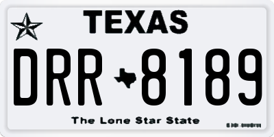 TX license plate DRR8189