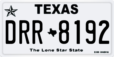 TX license plate DRR8192