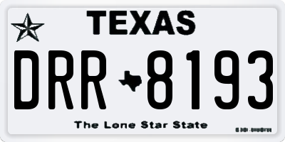 TX license plate DRR8193