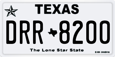TX license plate DRR8200