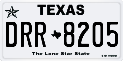 TX license plate DRR8205