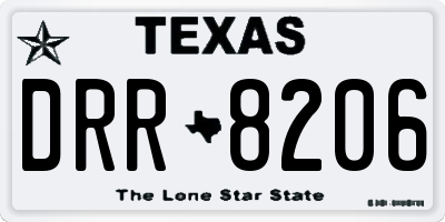 TX license plate DRR8206