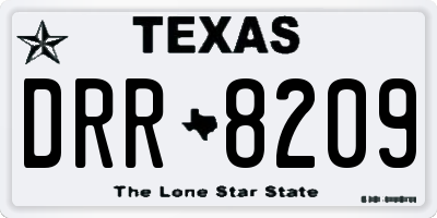 TX license plate DRR8209