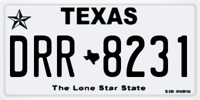 TX license plate DRR8231