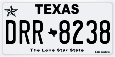 TX license plate DRR8238
