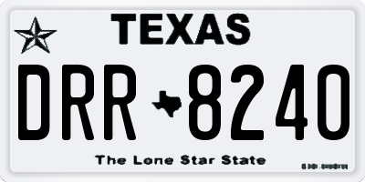 TX license plate DRR8240