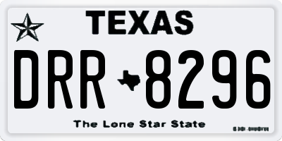 TX license plate DRR8296