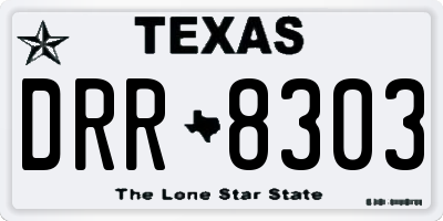 TX license plate DRR8303
