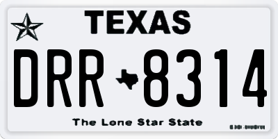 TX license plate DRR8314