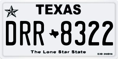 TX license plate DRR8322