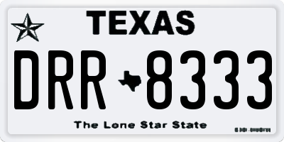 TX license plate DRR8333
