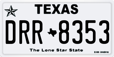 TX license plate DRR8353