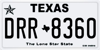 TX license plate DRR8360