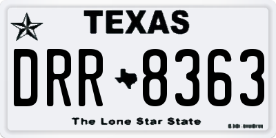 TX license plate DRR8363