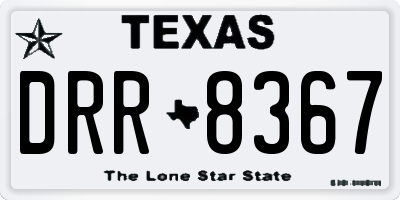 TX license plate DRR8367