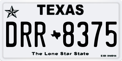 TX license plate DRR8375
