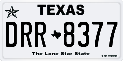 TX license plate DRR8377