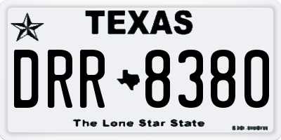 TX license plate DRR8380
