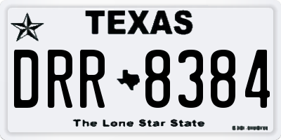 TX license plate DRR8384