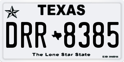 TX license plate DRR8385
