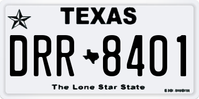 TX license plate DRR8401