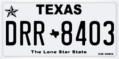 TX license plate DRR8403