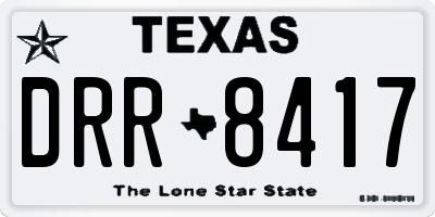 TX license plate DRR8417
