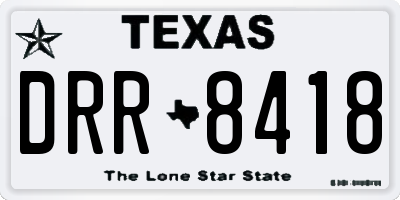 TX license plate DRR8418