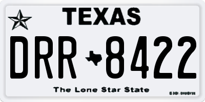 TX license plate DRR8422