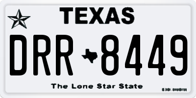 TX license plate DRR8449