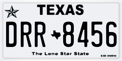 TX license plate DRR8456