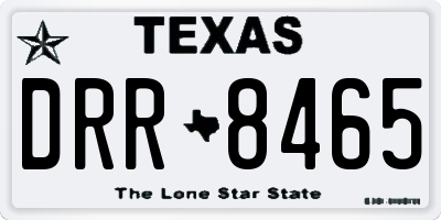 TX license plate DRR8465