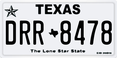 TX license plate DRR8478