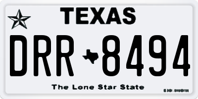 TX license plate DRR8494