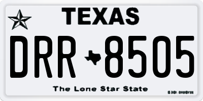 TX license plate DRR8505