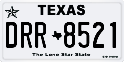 TX license plate DRR8521