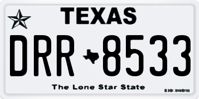 TX license plate DRR8533