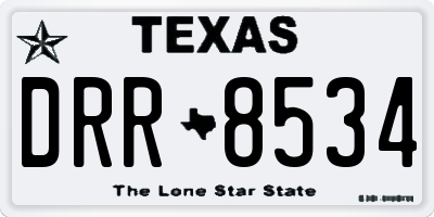 TX license plate DRR8534