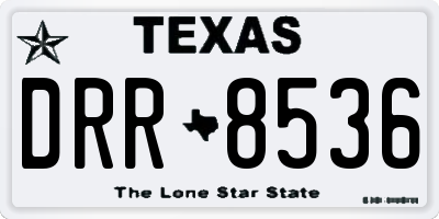 TX license plate DRR8536