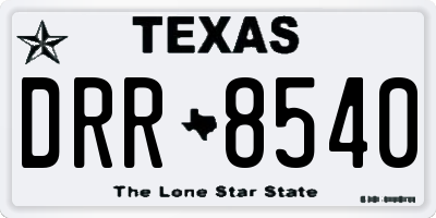 TX license plate DRR8540