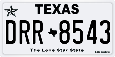 TX license plate DRR8543