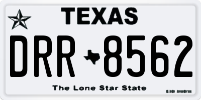 TX license plate DRR8562