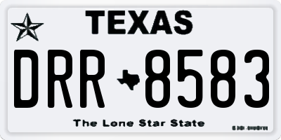 TX license plate DRR8583